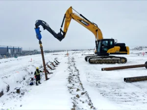 Screw Pile installation for Farm 40 project
